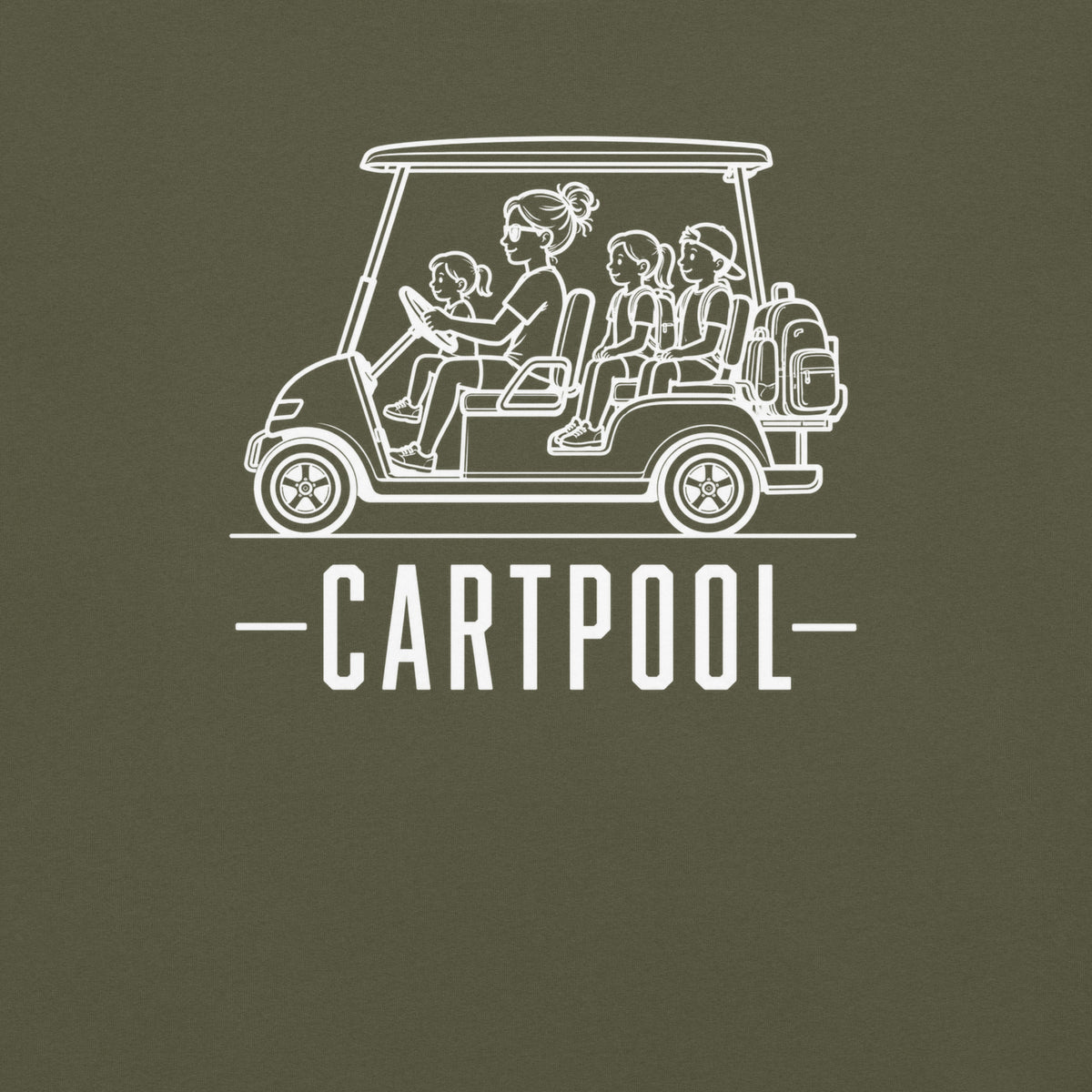 Cartpool Florida golf cart family graphic in sage