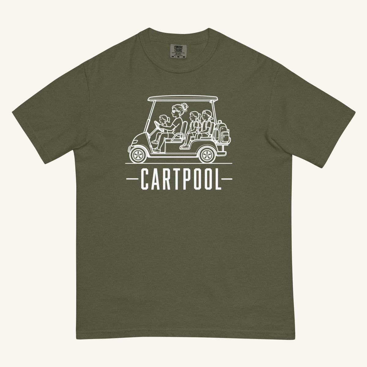 Cartpool Florida golf cart family graphic t-shirt in sage