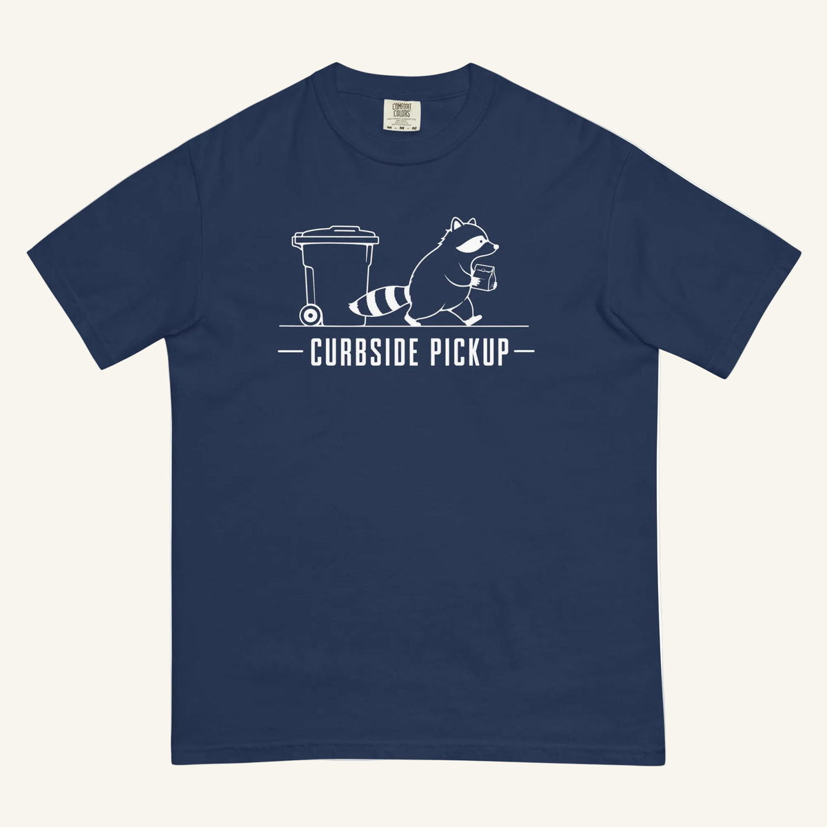 Curbside Pickup Florida raccoon graphic t-shirt in true navy