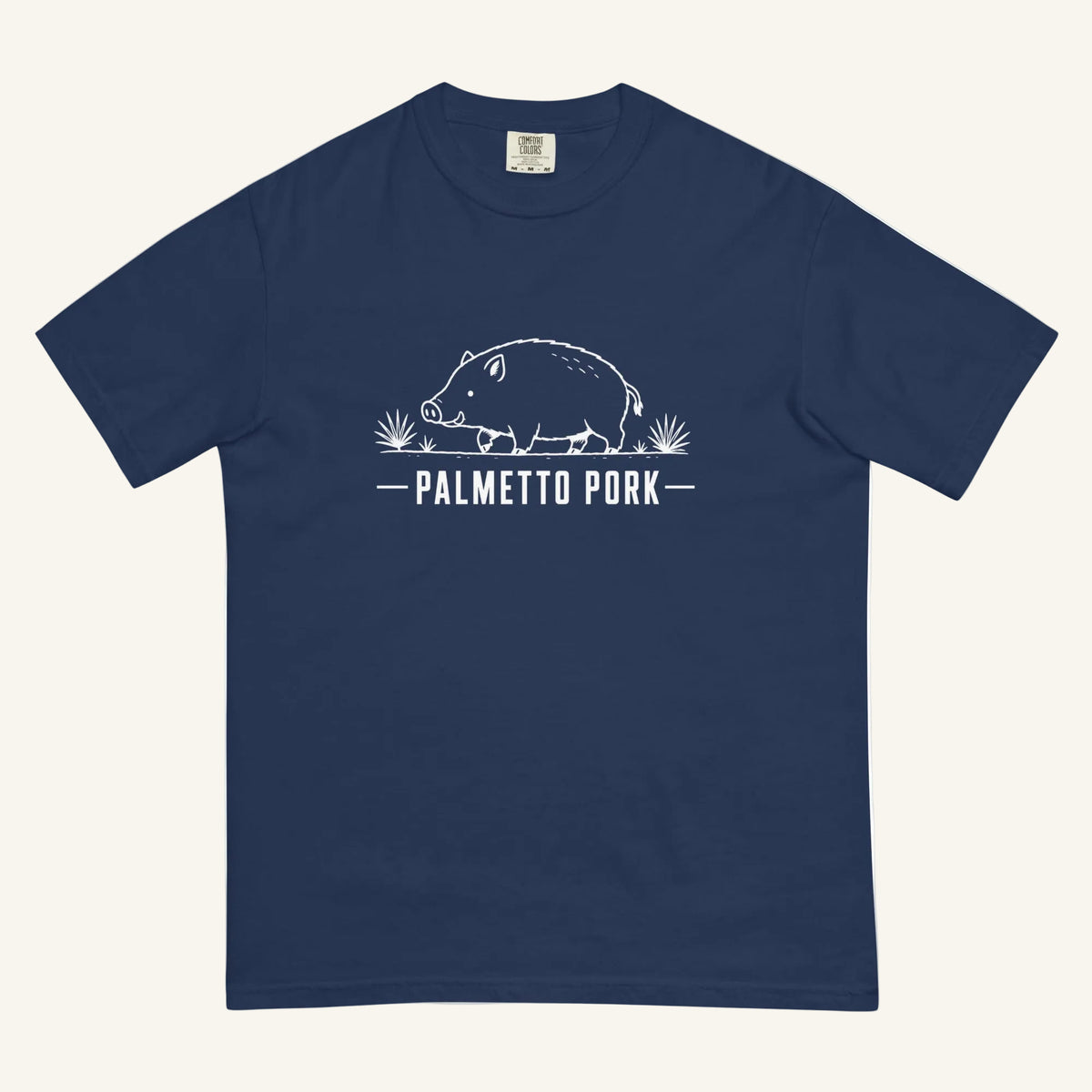 Palmetto Pork Florida boar graphic t-shirt in true navy