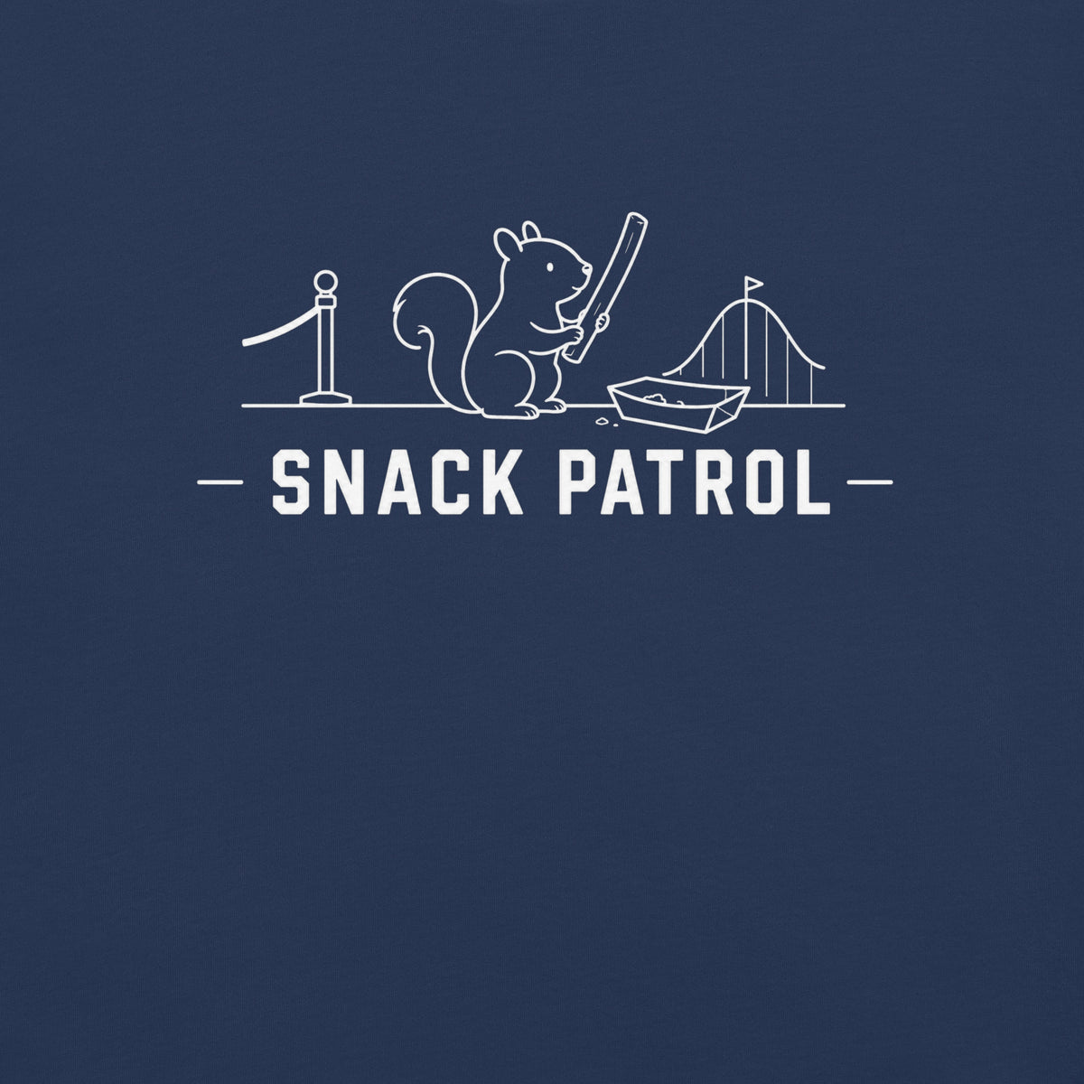Snack Patrol Florida squirrel graphic in true navy