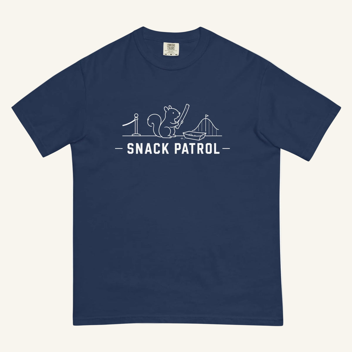 Snack Patrol Florida squirrel graphic t-shirt in true navy
