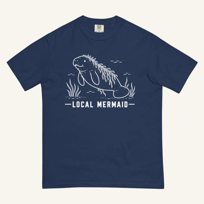 Local Mermaid Florida manatee graphic t-shirt in true navy