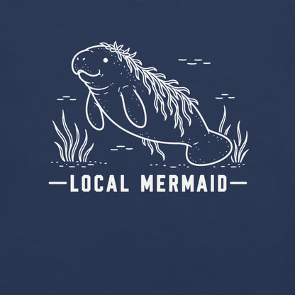 Local Mermaid Florida manatee graphic in true navy