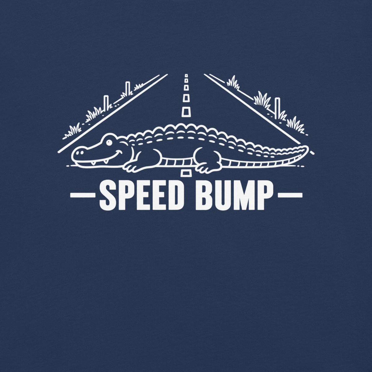 Speed Bump Florida alligator graphic in true navy