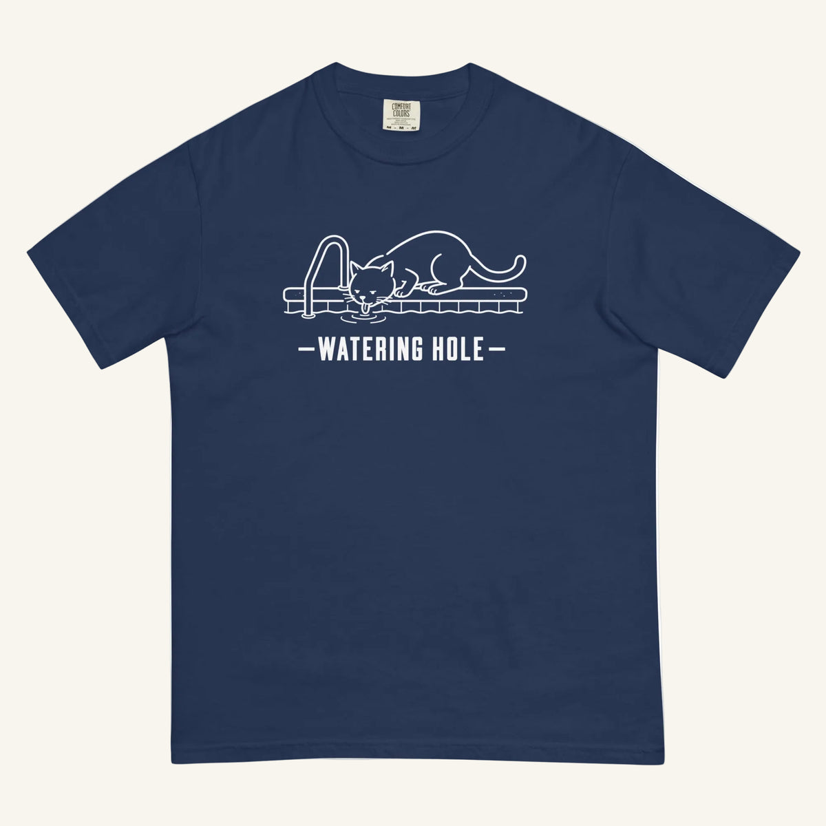 Watering Hole Florida wildlife graphic t-shirt in true navy