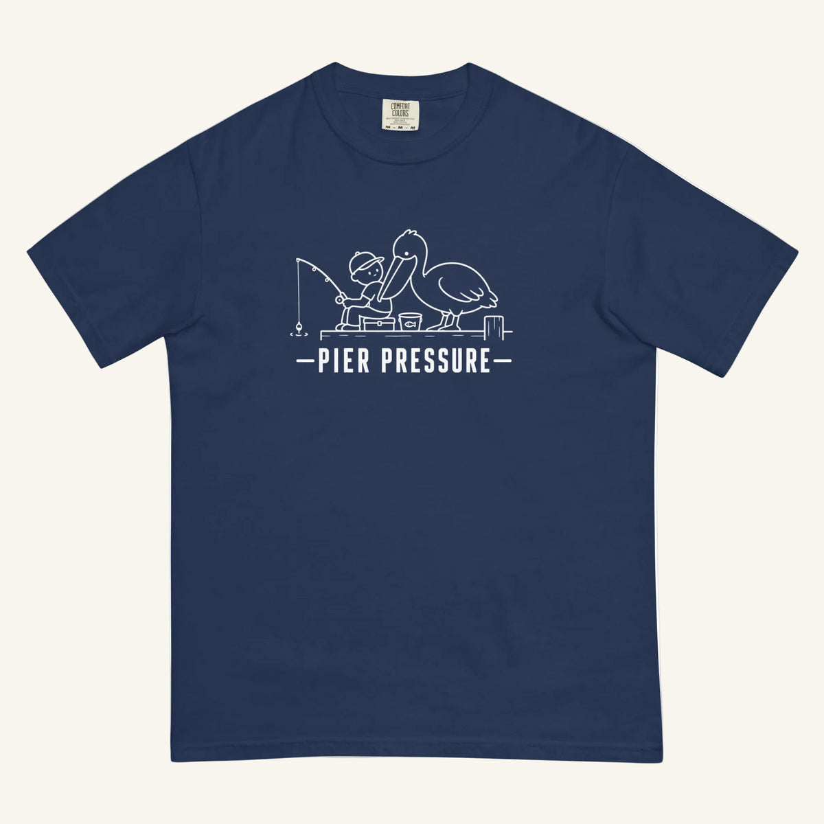 Pier Pressure Florida coastal wildlife graphic t-shirt in true navy