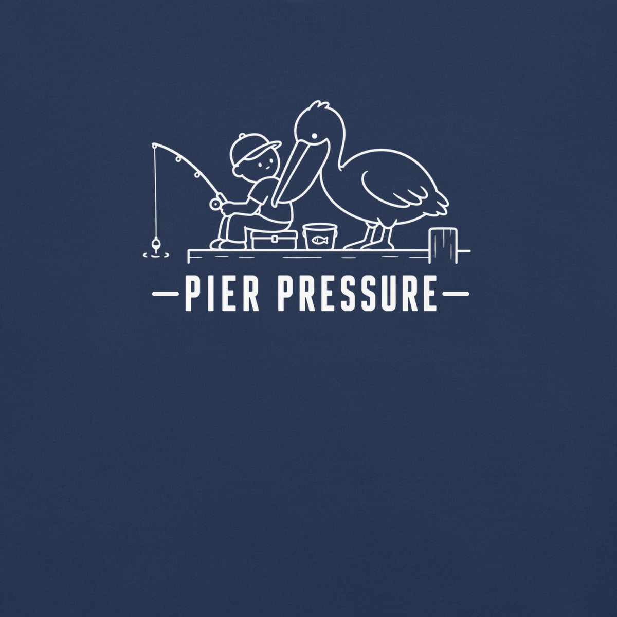 Pier Pressure Florida coastal wildlife graphic in true navy