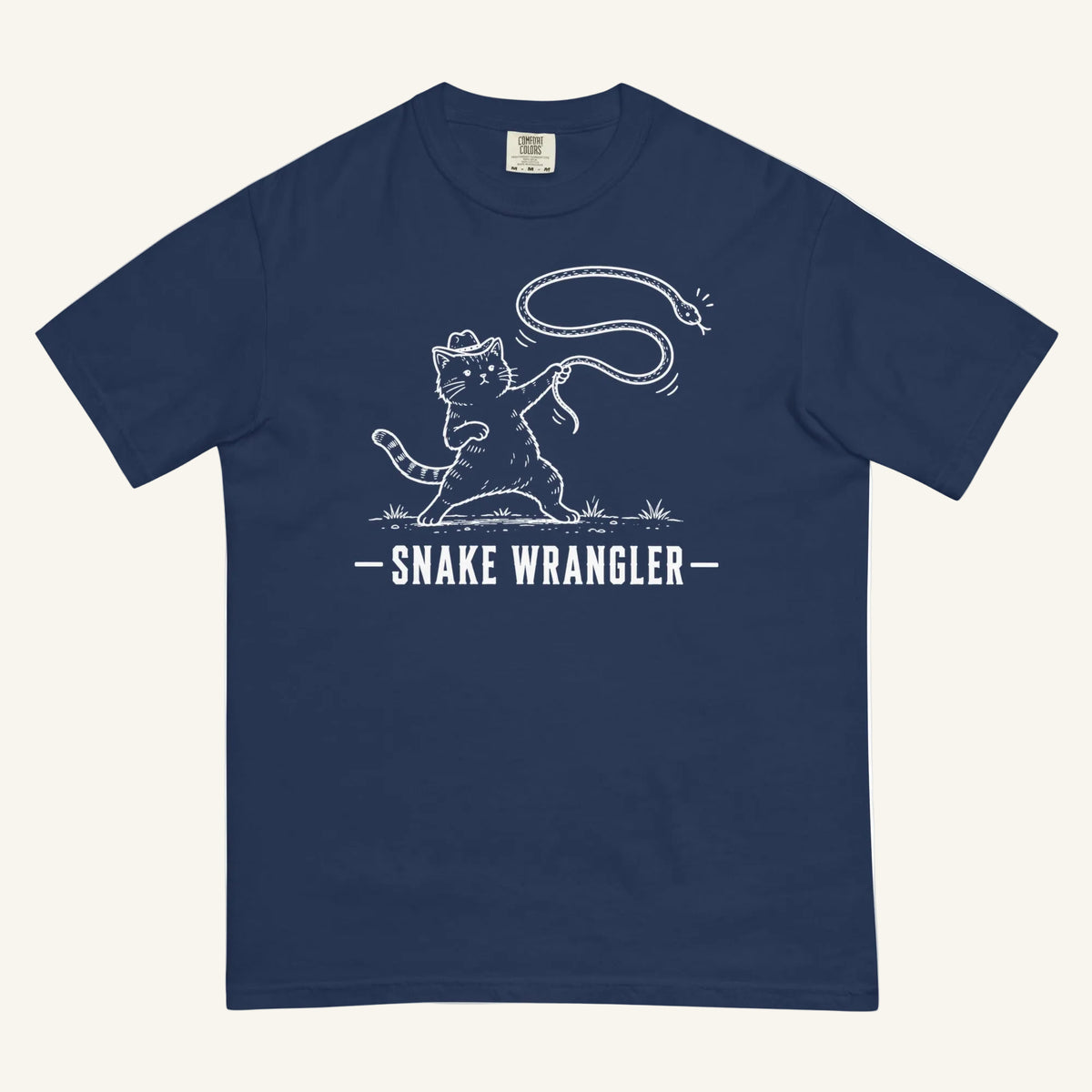 Snake Wrangler Florida snake graphic t-shirt in true navy