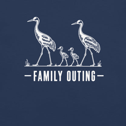 Family Outing Florida sandhill crane graphic in true navy