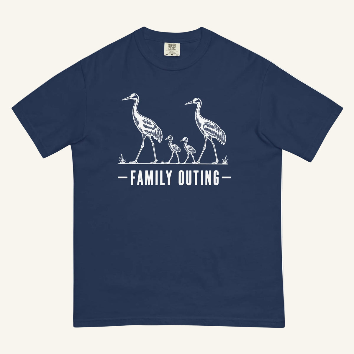 Family Outing Florida sandhill crane graphic t-shirt in true navy