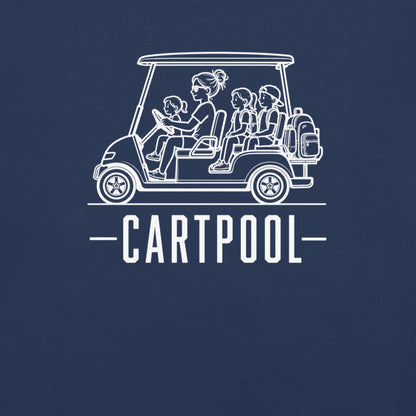 Cartpool Florida golf cart family graphic in true navy