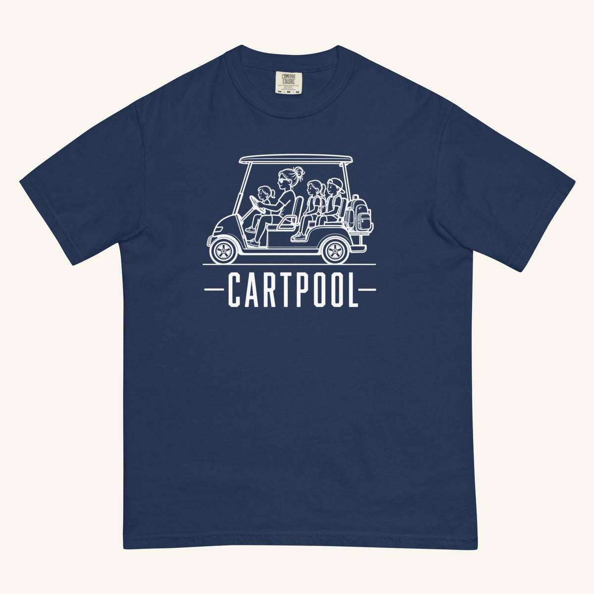 Cartpool Florida golf cart family graphic t-shirt in true navy