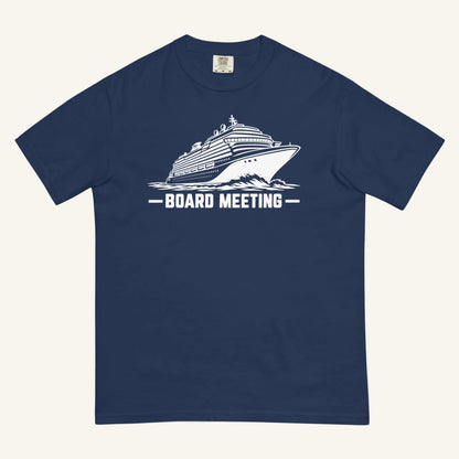 Board Meeting funny cruise ship graphic t-shirt in true navy