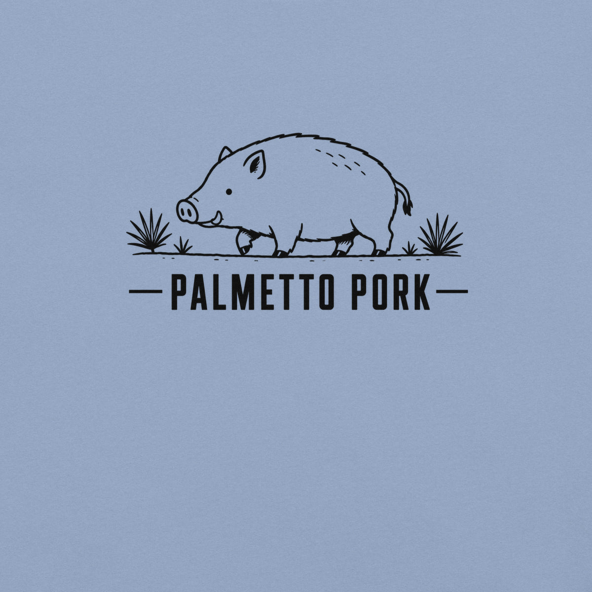 Palmetto Pork Florida boar graphic in washed denim