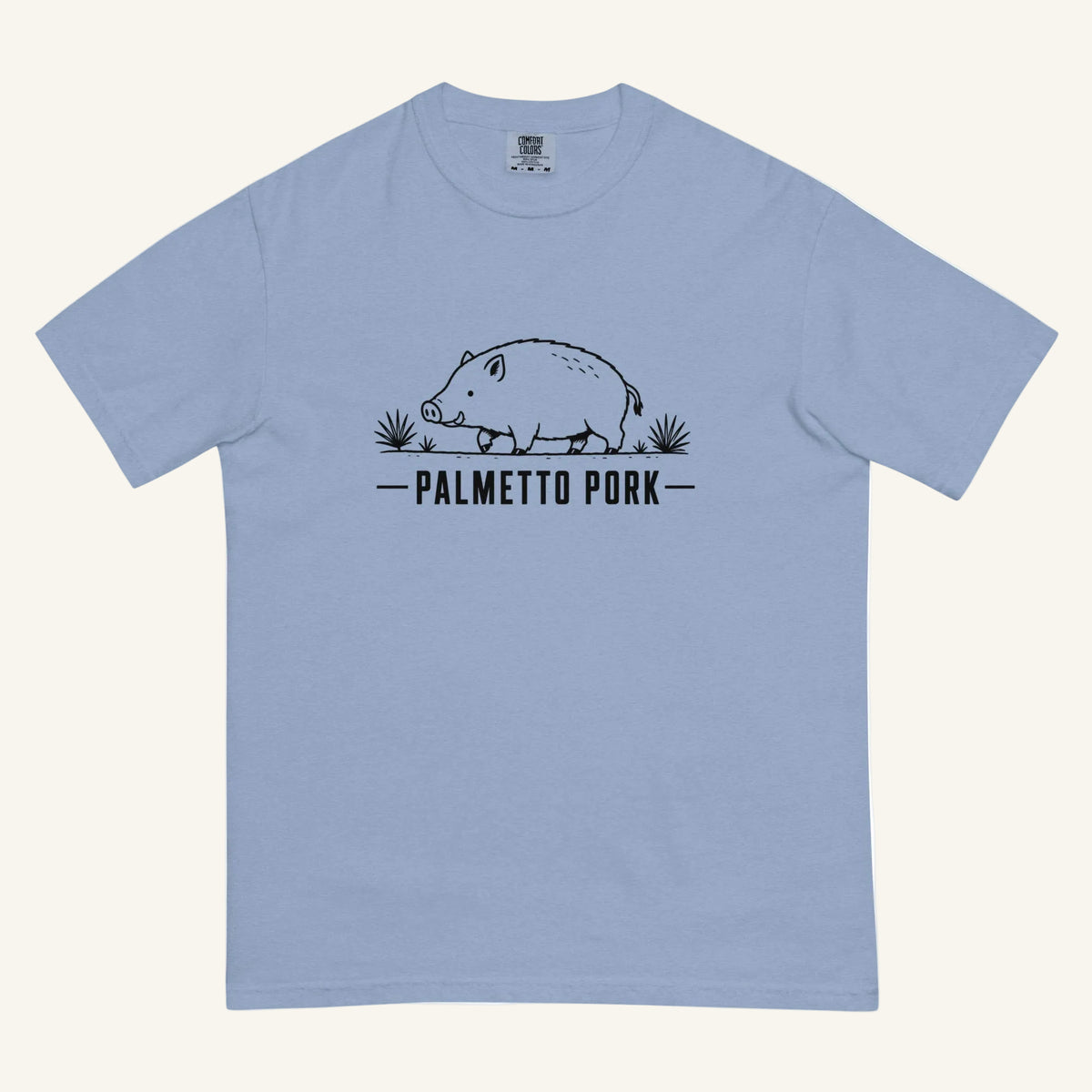 Palmetto Pork Florida boar graphic t-shirt in washed denim