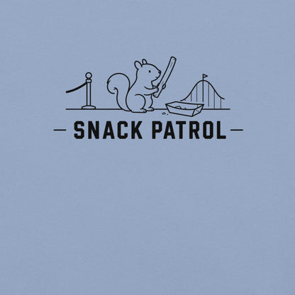 Snack Patrol Florida squirrel graphic in washed denim