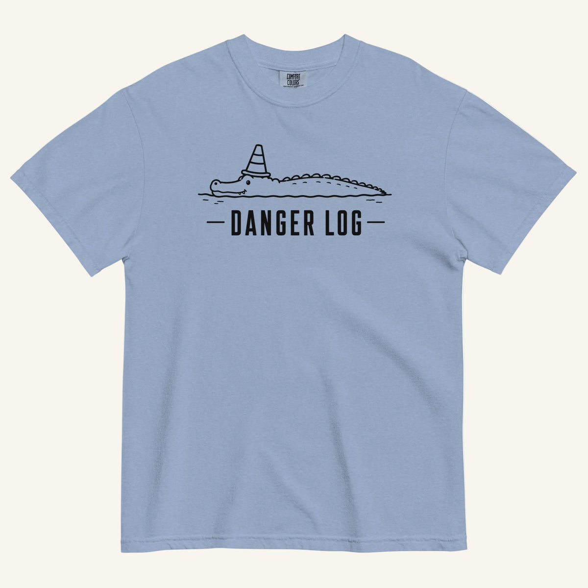 Danger Log Florida alligator graphic t-shirt in washed denim