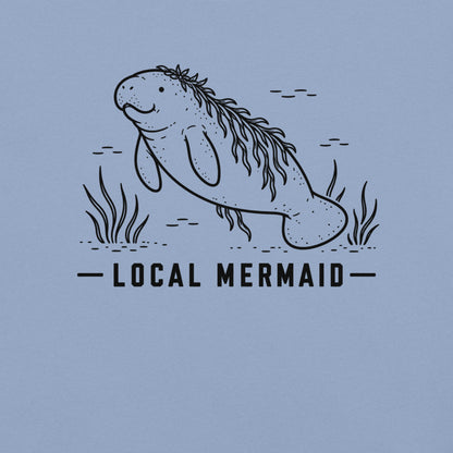 Local Mermaid Florida manatee graphic in washed denim