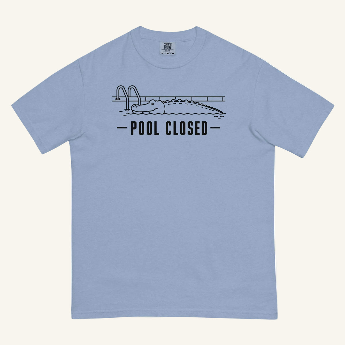 Pool Closed Florida alligator graphic t-shirt in washed denim