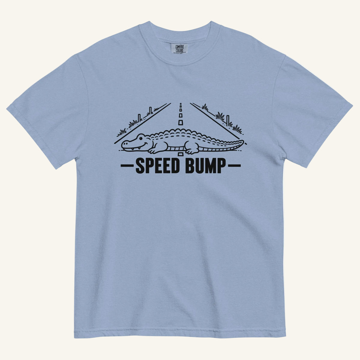 Speed Bump Florida alligator graphic t-shirt in washed denim