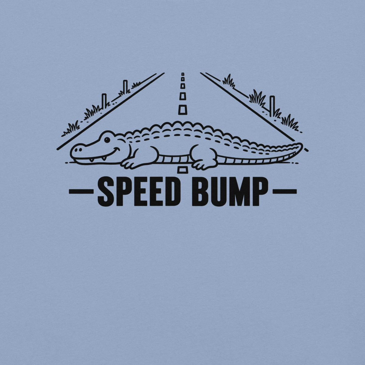 Speed Bump Florida alligator graphic in washed denim