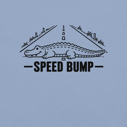 Speed Bump Florida alligator graphic in washed denim