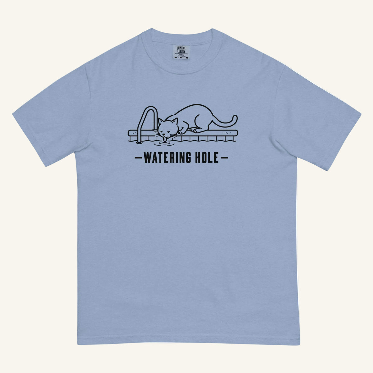 Watering Hole Florida wildlife graphic t-shirt in washed denim