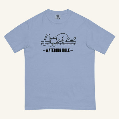 Watering Hole Florida wildlife graphic t-shirt in washed denim