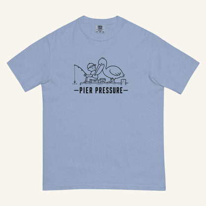 Pier Pressure Florida coastal wildlife graphic t-shirt in washed denim