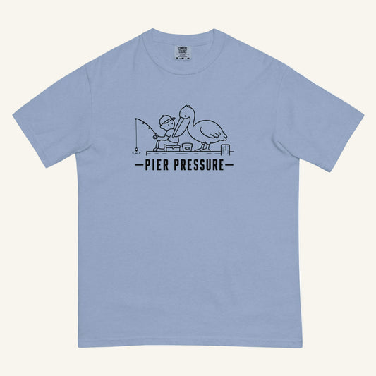 Pier Pressure Florida coastal wildlife graphic t-shirt in washed denim