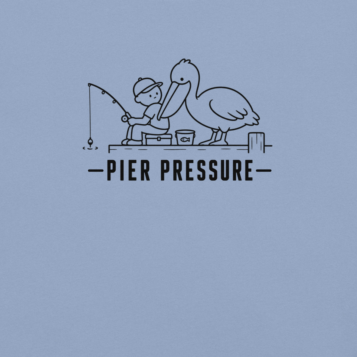 Pier Pressure Florida coastal wildlife graphic in washed denim