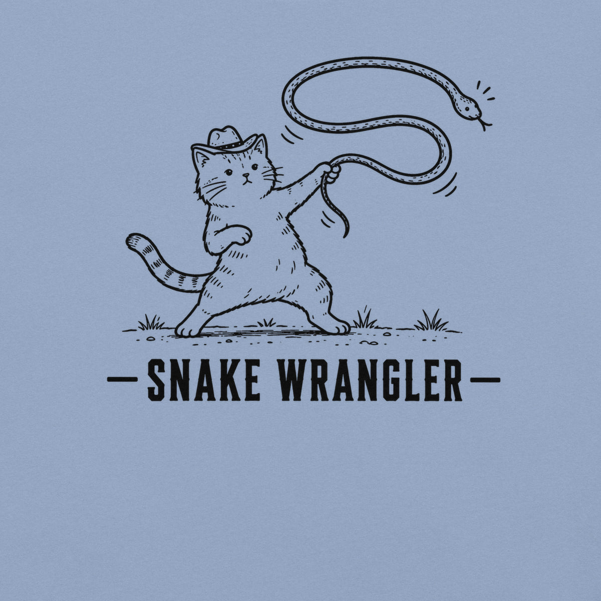 Snake Wrangler Florida snake graphic in washed in denim