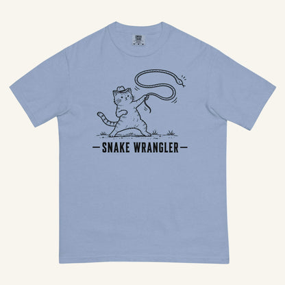 Snake Wrangler Florida snake graphic t-shirt in washed denim
