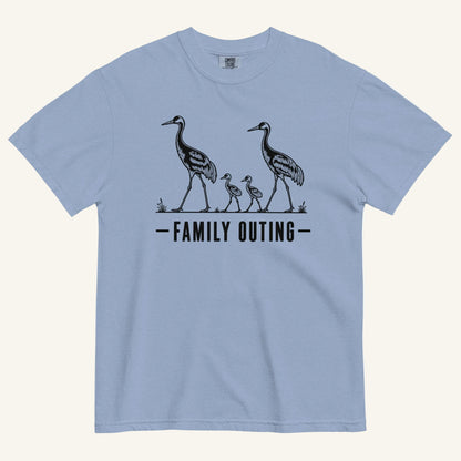 Family Outing Florida sandhill crane graphic t-shirt in washed denim