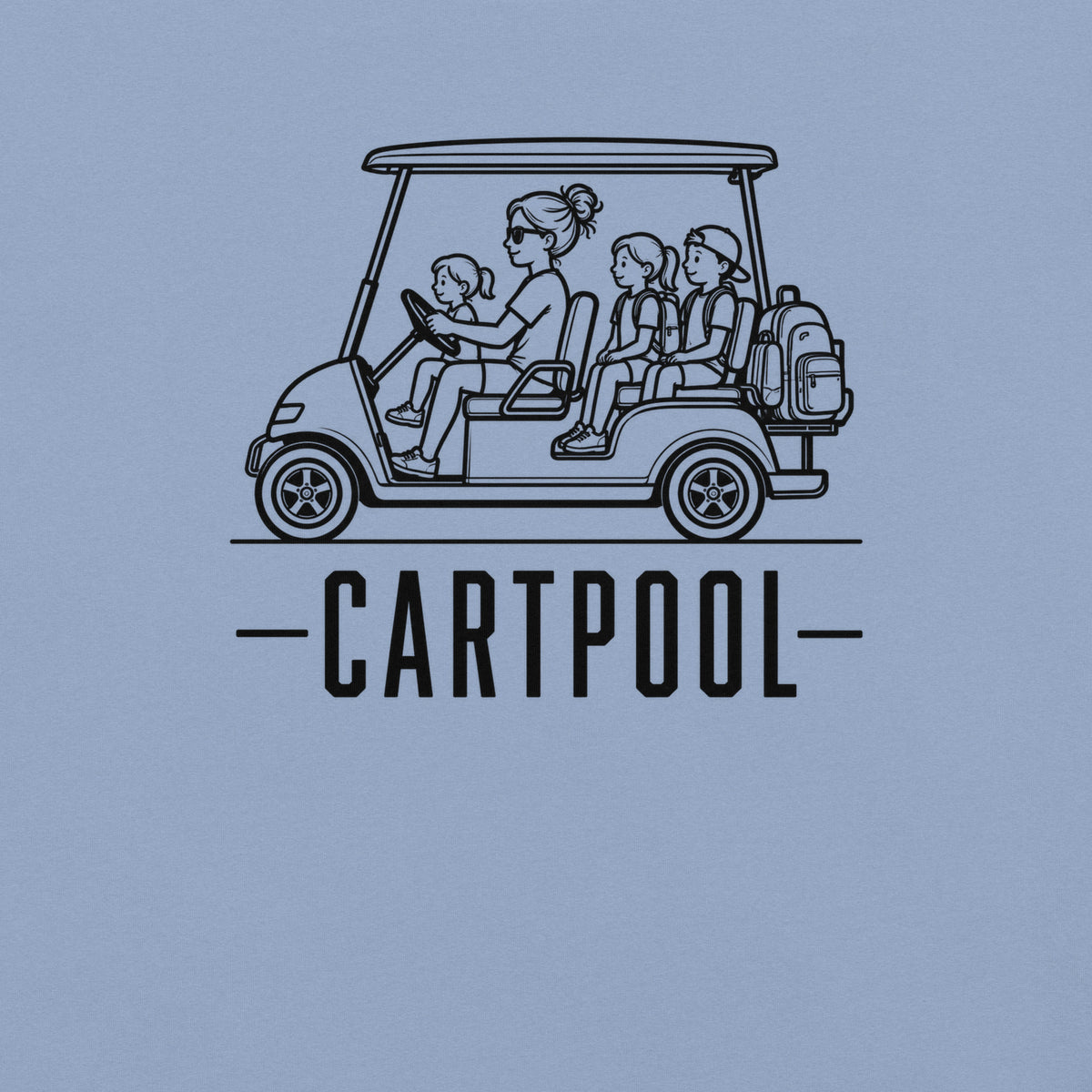 Cartpool Florida golf cart family graphic in washed denim