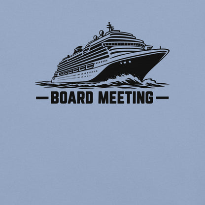 Board Meeting funny cruise ship graphic  in washed denim