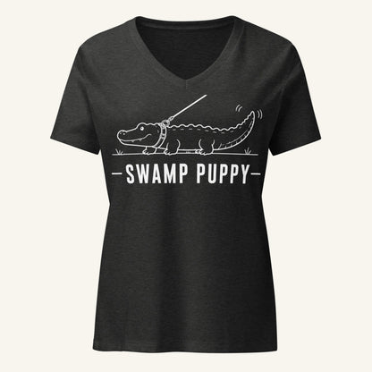 Swamp Puppy Florida alligator graphic v-neck in grey heather