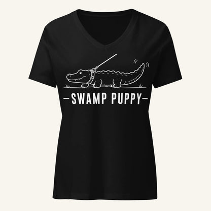 Swamp Puppy Florida alligator graphic v-neck in black
